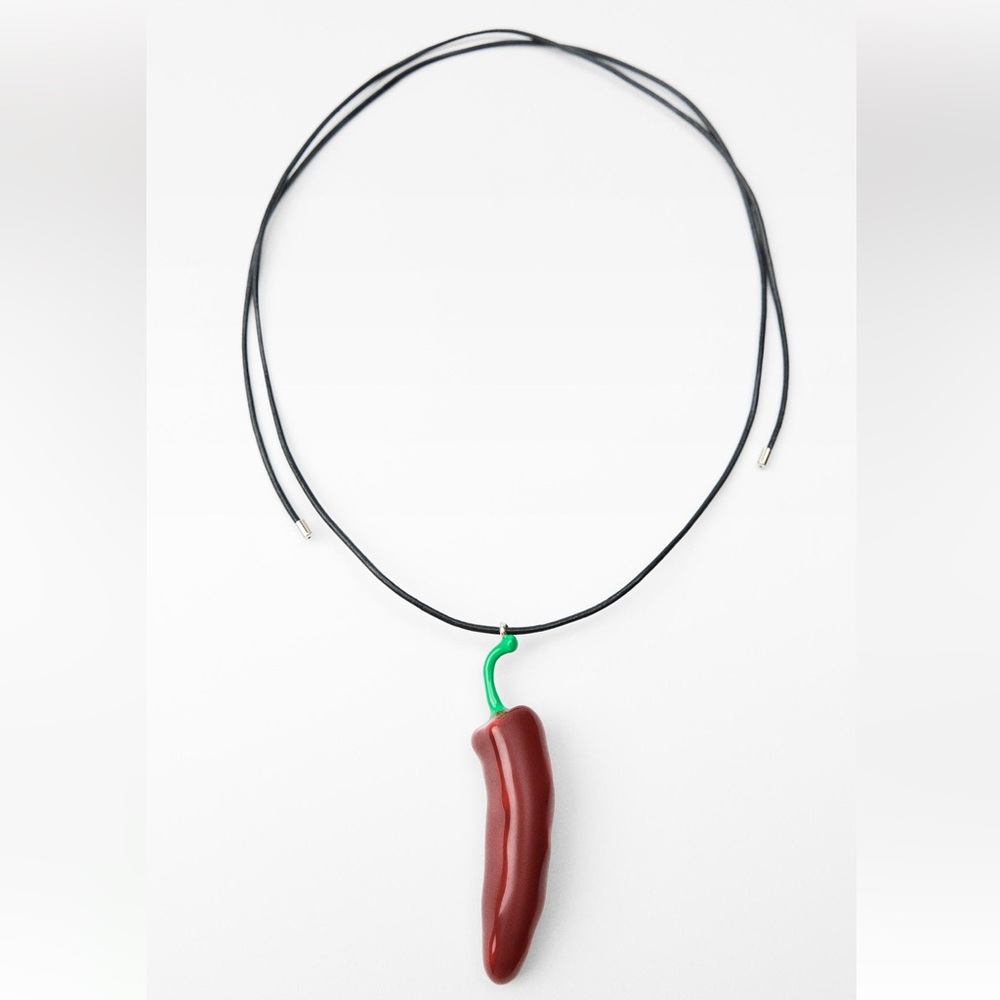 Zara chili pepper cord necklace